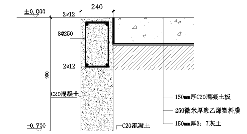 輕鋼別墅地基室內地面斷面圖